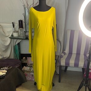 Norma Kamali Vibrant Yellow Long Sleeve Dress